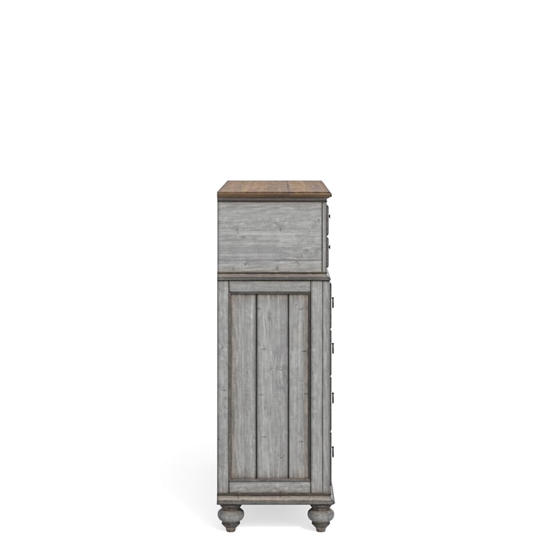 Home Square 2-Piece Set with Drawer Chest and Media Chest in Weathered Gray