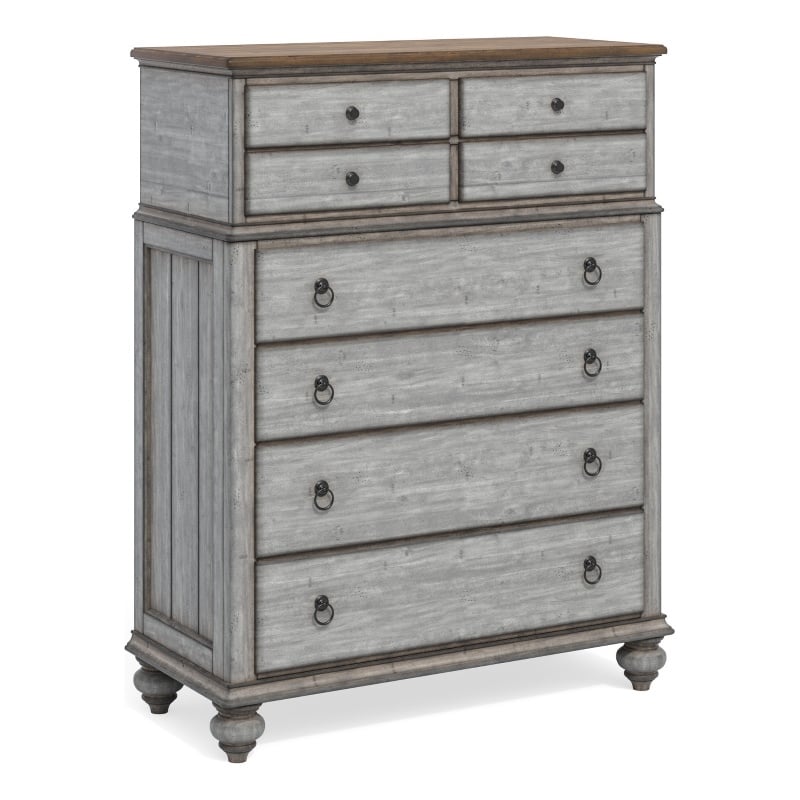Home Square 2-Piece Set with Drawer Chest and Media Chest in Weathered Gray