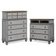 Home Square 2-Piece Set with Drawer Chest and Media Chest in Weathered Gray