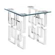 Home Square Contemporary Clear Glass End Table in Silver - Set of 2