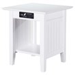 Home Square Solid Hardwood End Table in White Finish - Set of 2