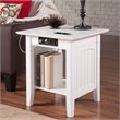 Home Square Solid Hardwood End Table in White Finish - Set of 2
