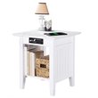 Home Square Solid Hardwood End Table in White Finish - Set of 2