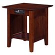 Home Square Solid Hardwood End Table in Walnut Finish - Set of 2