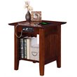 Home Square Solid Hardwood End Table in Walnut Finish - Set of 2