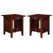 Home Square Solid Hardwood End Table in Walnut Finish - Set of 2