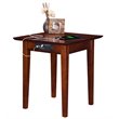 Home Square Solid Hardwood Charger End Table in Walnut - Set of 2