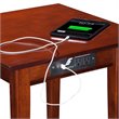 Home Square Solid Hardwood Charger End Table in Walnut - Set of 2