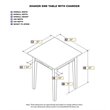 Home Square Solid Hardwood Charger End Table in Walnut - Set of 2