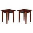 Home Square Solid Hardwood Charger End Table in Walnut - Set of 2