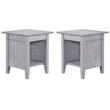Home Square Solid Hardwood End Table in Driftwood Gray - Set of 2