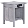 Home Square End Table with Charger in Driftwood Gray - Set of 2