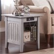 Home Square End Table with Charger in Driftwood Gray - Set of 2