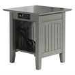 Home Square End Table with Charger in Gray Finish - Set of 2