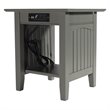 Home Square End Table with Charger in Gray Finish - Set of 2
