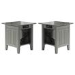 Home Square End Table with Charger in Gray Finish - Set of 2