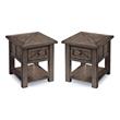 Home Square End Table in Weathered Charcoal Finish - Set of 2
