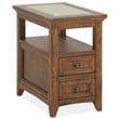 Home Square 2 Drawers Wood Top End Table in Toasted Nutmeg - Set of 2
