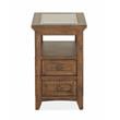 Home Square 2 Drawers Wood Top End Table in Toasted Nutmeg - Set of 2