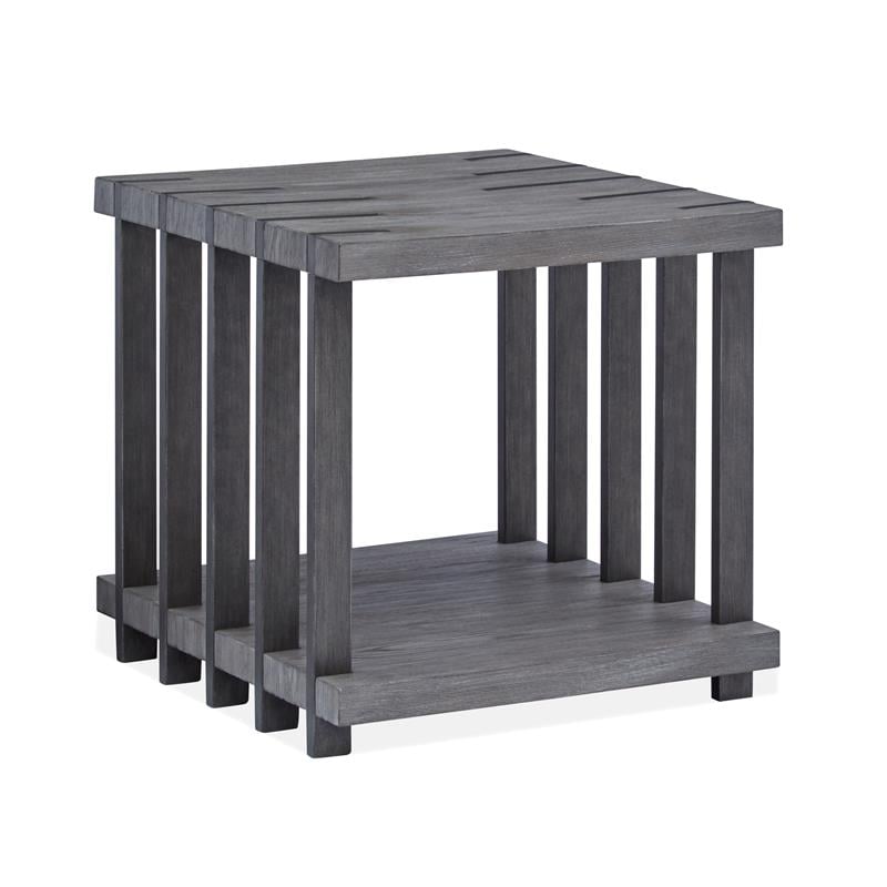 Home Square Rectangular End Table Weathered Gravel - Set of 2