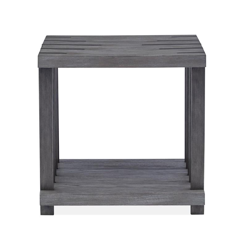 Home Square Rectangular End Table Weathered Gravel - Set of 2