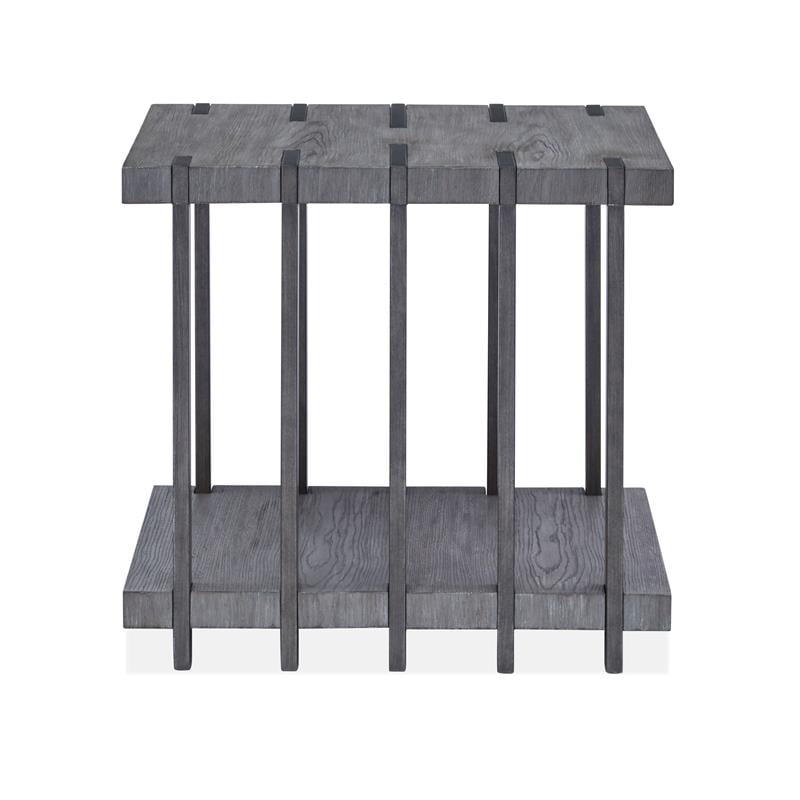 Home Square Rectangular End Table Weathered Gravel - Set of 2
