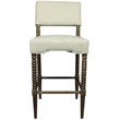 Home Square Upholstered Fabric Bar Stool in Natural Finish - Set of 2