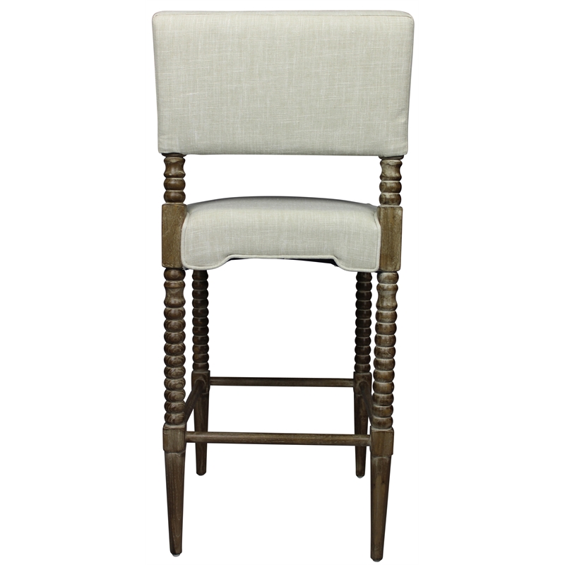 Home Square Upholstered Fabric Bar Stool in Natural Finish - Set of 2