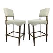 Home Square Upholstered Fabric Bar Stool in Natural Finish - Set of 2