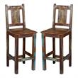 Home Square Coastal Solid Wood Bar Chair in Multi-Color - Set of 2