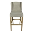 Home Square Upholstered Fabric Bar Stool in Natural - Set of 2