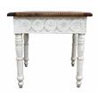 Home Square Bay Solid Wood Hand Carved End Table in Brown - Set of 2