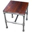 Home Square Solid Wood Side Occasional Table in Brown - Set of 2