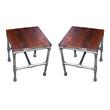 Home Square Solid Wood Side Occasional Table in Brown - Set of 2