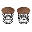 Home Square Solid Wood Side Table in Brown Finish - Set of 2