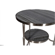 Home Square Side Table in Satin Nickel and Gray Marble - Set of 2