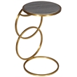 Home Square Side Table in Metallic Gold and Gray Marble - Set of 2