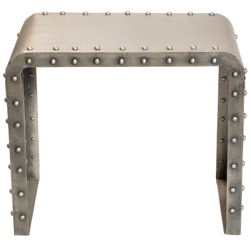 Home Square Cast Iron Side Table in Gold Featuring Studded Detailing - Set of 2