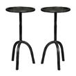 Home Square Modern Cast Iron End Table in Black Finish - Set of 2