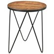 Home Square Solid Wood Round End Table in Brown Finish - Set of 2