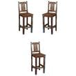 Home Square Coastal Solid Wood Bar Chair in Multi-Color - Set of 3