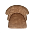 Home Square Tufted High Back Counter Height Barstool in Tan Brown - Set of 3