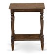 Home Square Wood End Table with Open Storage in Jacobean Brown - Set of 2