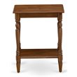 Home Square Wood End Table with Open Storage in Antique Walnut - Set of 2