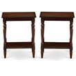 Home Square Wood End Table w & Open Storage in Antique Mahogany - Set of 2