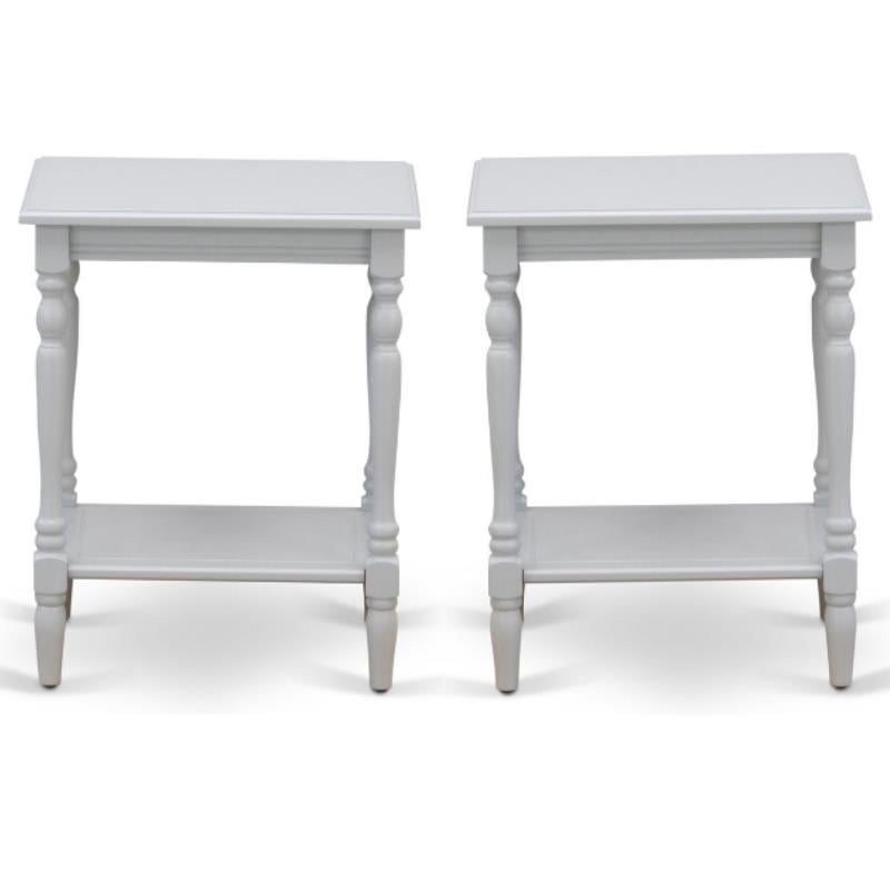 Home Square Wood End Table with Open Storage in Urban Gray - Set of 2