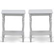Home Square Wood End Table with Open Storage in Urban Gray - Set of 2