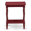 Home Square Wood End Table with Open Storage in Burgundy Red - Set of 2