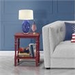 Home Square Wood End Table with Open Storage in Burgundy Red - Set of 2