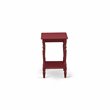 Home Square Wood End Table with Open Storage in Burgundy Red - Set of 2